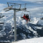 Skiers at La Tanina of the Three Valleys