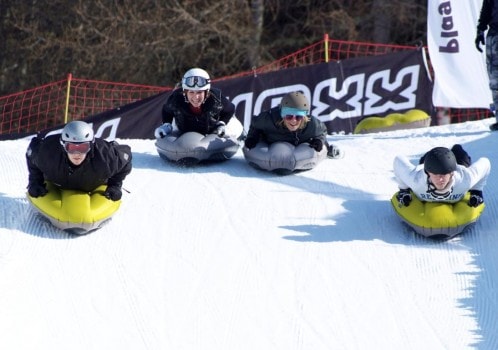 Airboard The latest bouncy, slippy slidy crazy involving powdery slopes and inflatable sledges. With few hard edges & at slower speeds this is a great activity for youngsters and those who prefer to take it easy.