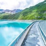 Moiry reservoir in Grimentz in summer