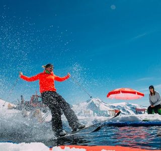 water pool ski challenge