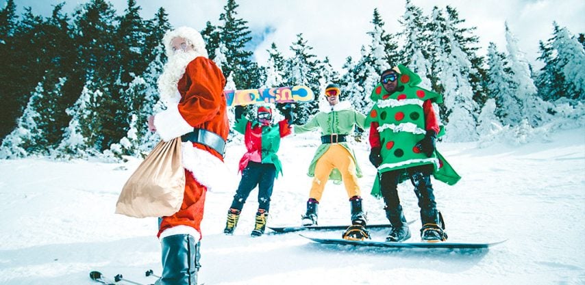 Christmas in ski resort