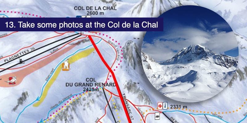 <h3>Take some photos at the Col de la Chal </h3>The best things in the Paradiski are free or at least included in the cost of a lift pass. Taking in the views of Mont Blanc and the Arc Valley on a sunny day down this blue piste in Les Arcs can be priceless. Find the Col de la Chal on a clear day, there are some great places on the piste to stop and take a panorama or a selfie.