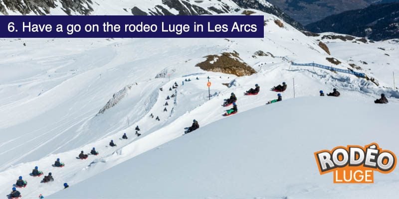 <h3>Have a go on the Rodeo Luge in Les Arcs</h3>Les Arcs has a luge that’s popular with kids large and small called <a href="https://en.peisey-vallandry.com/winter/rodeo-luge.html" target="_blank">Rodeo</a>. The starting point is below the peak of Aiguille Grive at 2732m, there’s a restaurant there at the top of the Transarc gondola and the Arcabulle chairlift, a great spot for parents to grab a drink and a snack by the fire in a spot with great views of the valley.