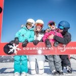 young kids skiing
