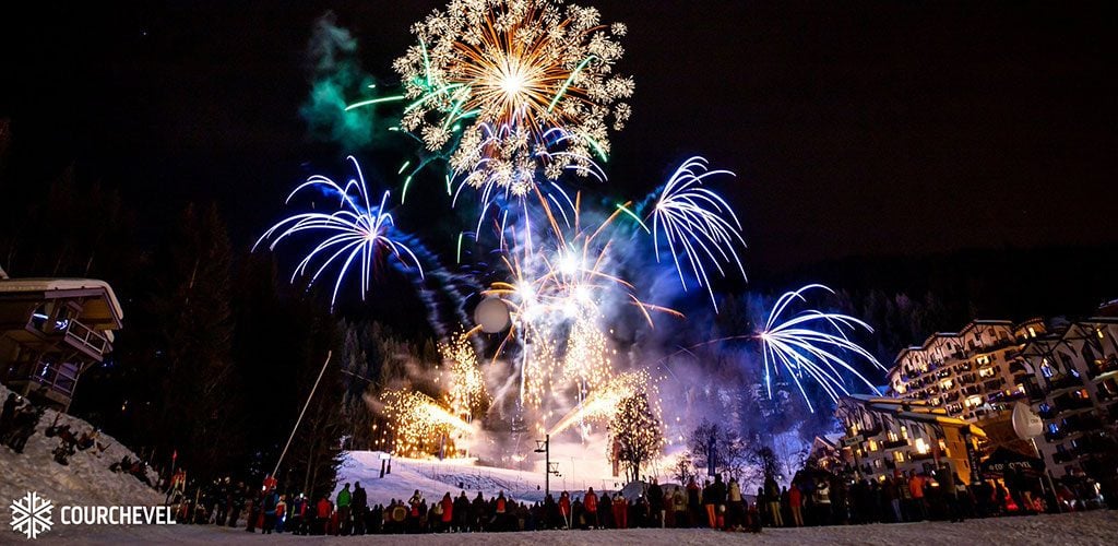 Festival of fireworks in Courchevel