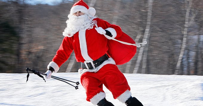 santa skiing