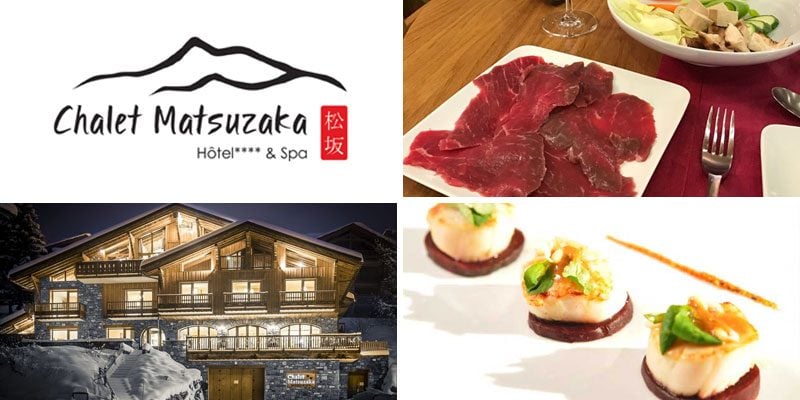 <h3>Or for something a little different, Matsuzaka</h3>  There is a Japanese themed Hotel in Les Eucherts. If traditional French cuisine is not what you fancy, you could book a table in the hotel restaurant of Matsuzaka. Their menu offers a break from traditional Alpine dining with Japenese inspired contemporary dishes.   It’s best to email to enquire about the menu at the time you’re staying. You’ll have to call or email to reserve well in advanced and spaces are limited at peak times. You can find their email address at the top of <a href="http://www.chaletmatsuzaka.com" target="_blank" rel="noopener">their website</a>