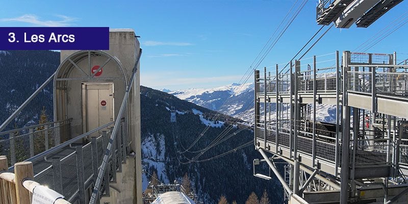 <h3>Make your way to Les Arcs</h3>Les Arcs is made up of four modern resorts and the village resorts are built in two sectors, Arc 1950 and 2000 in one sector and Arc 1600, 1800 in another which are located lower down. <a href="/blog/get-the-most-from-your-paradiski-lift-pass/" target="_blank" rel="noopener noreferrer">The Paradiski area pass</a> gets you access to all of La Plagne, and Les Arc. The slopes offer long descents and steep slopes to keep the more advanced skiers happy, but for beginners there are plenty of varied slopes, on and off piste.<br></br>It also includes numerous play areas such as freestyle runs, toboggan runs and snow parks. It even has a run where you can discover the local flora and fauna! The impresive cable car, the Vanoise Express takes you back to La Plagne.