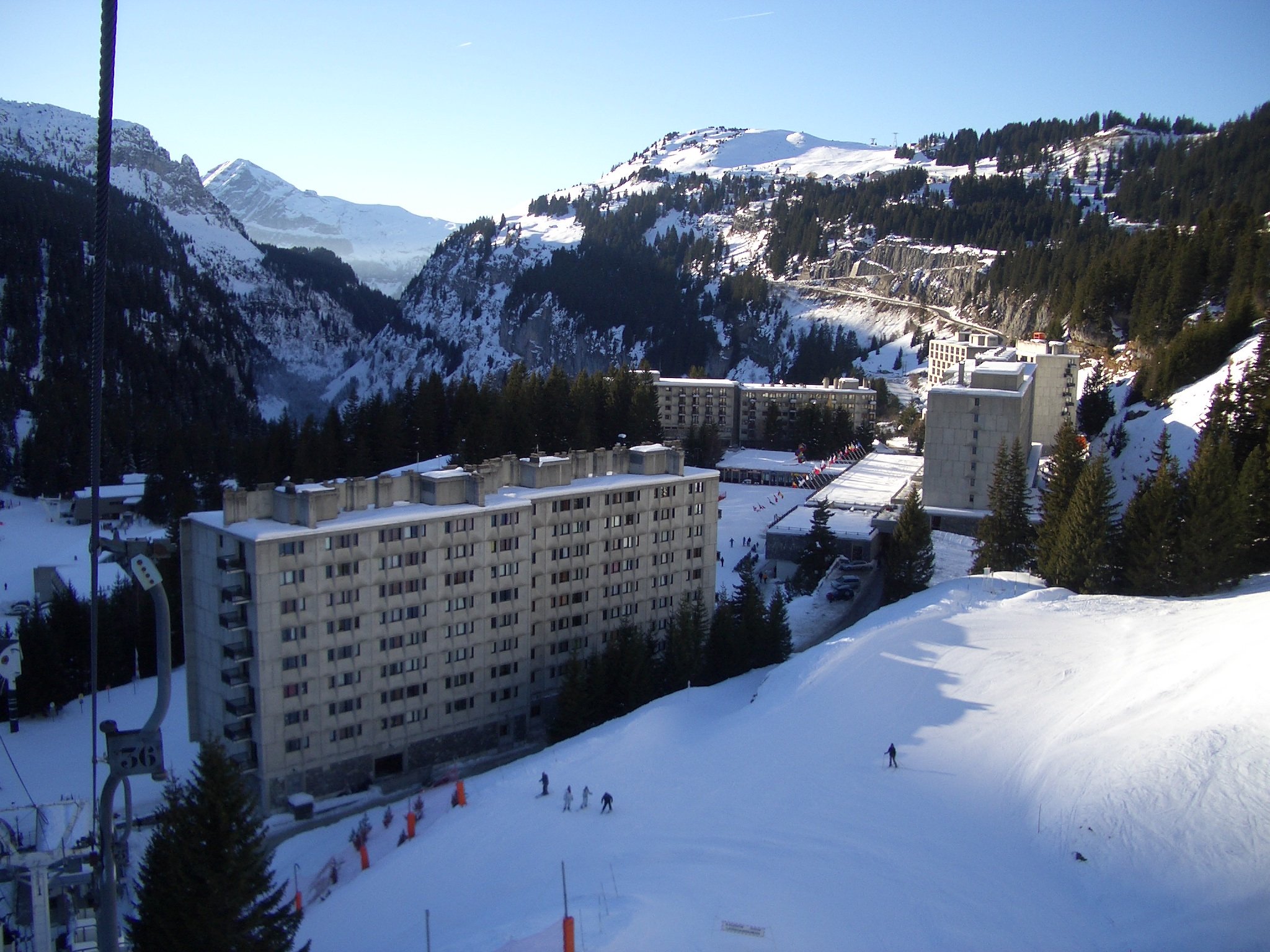 The modern architecture of Flaine designed by Marcel Breuer