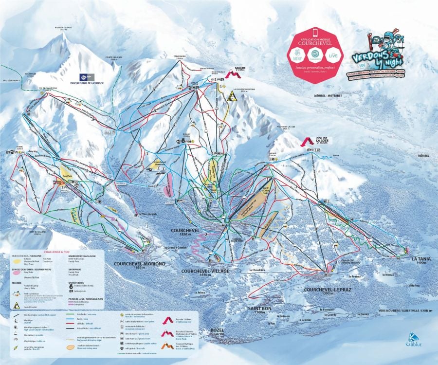 Three Valleys Piste Map