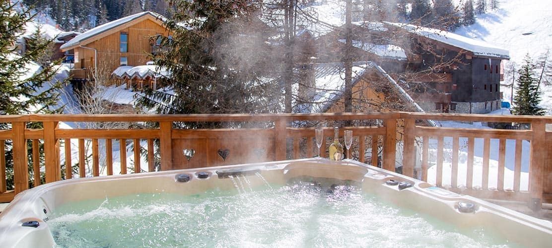 Catered chalet with hot tub in La Plagne