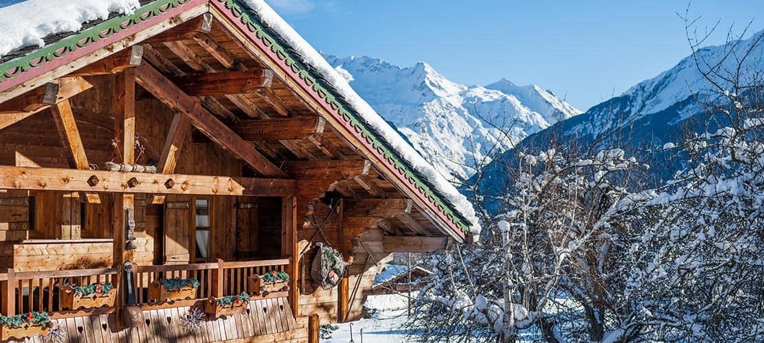 Lovely exterior shot of stand-alone catered chalet