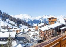 View of La Plagne from balcony of Chalet Java