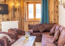 Lounge of catered chalet java of La Plagne