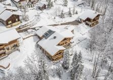 Overview by drone of ski chalet in Morzine