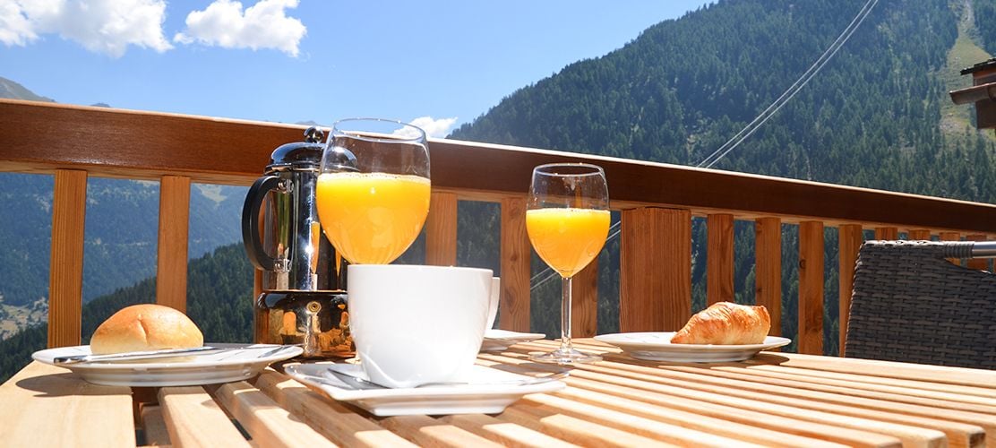 Enjoy stunning views from the breakfast table at Chalet Pic Blanc