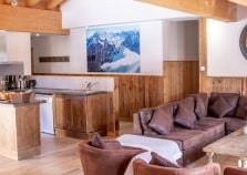 Open plan Lounge and Kitchen in Catered Chalet