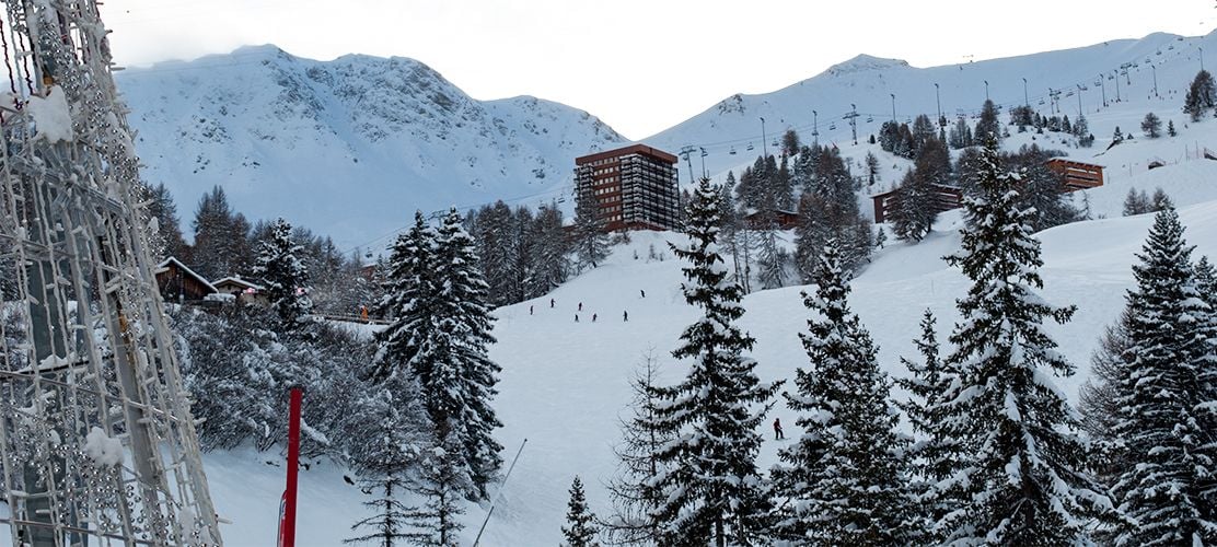 Tree lined runs in La Plagne