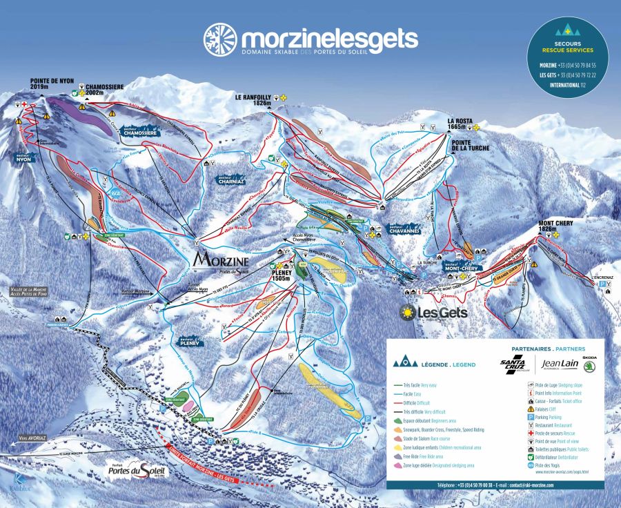 Piste map of Morzine & Les Gets