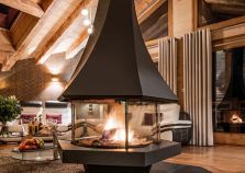 Gorgeous log fire in Chalet Emilie Courchevel